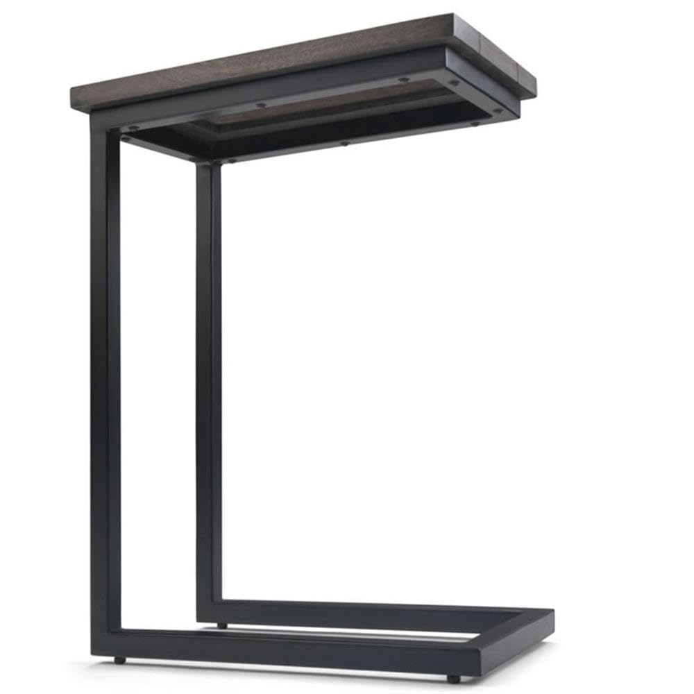 Trent Home Modern Walnut and Black End Table - Stylish Nightstand for Bedroom, Living Room, or Office