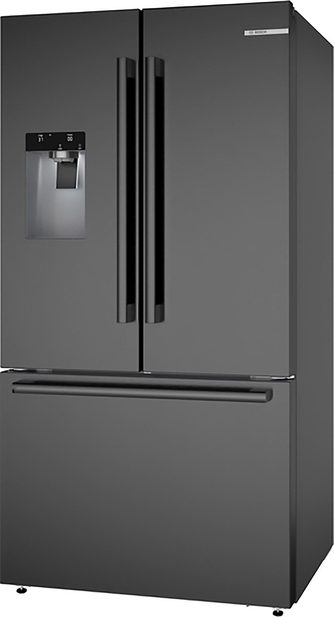 Bosch 500 Series 26 Cu. Ft. French Door Refrigerator - Fingerprint Resistant Brushed Black Steel (B36FD52SNB) - Perfect for Modern Kitchens & Open-Concept Homes