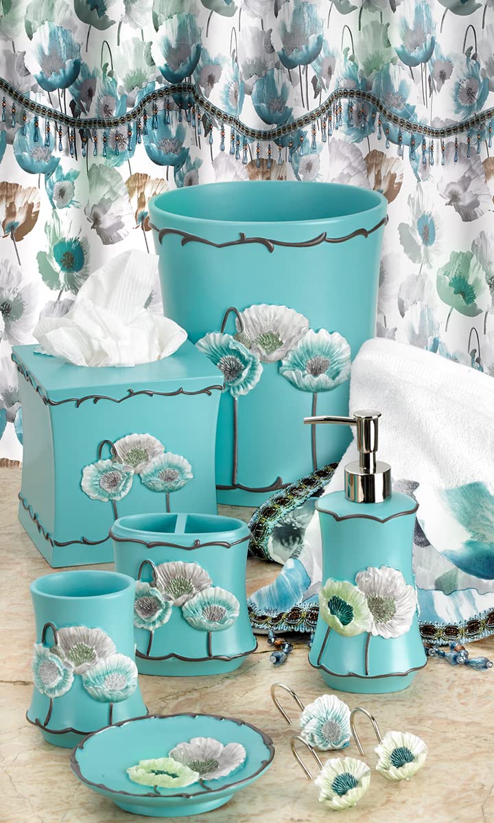 Popular Bath Poppy Fields Tumbler in Aqua - Stylish Insulated Water Bottle for Office, Gym & Outdoor Activities