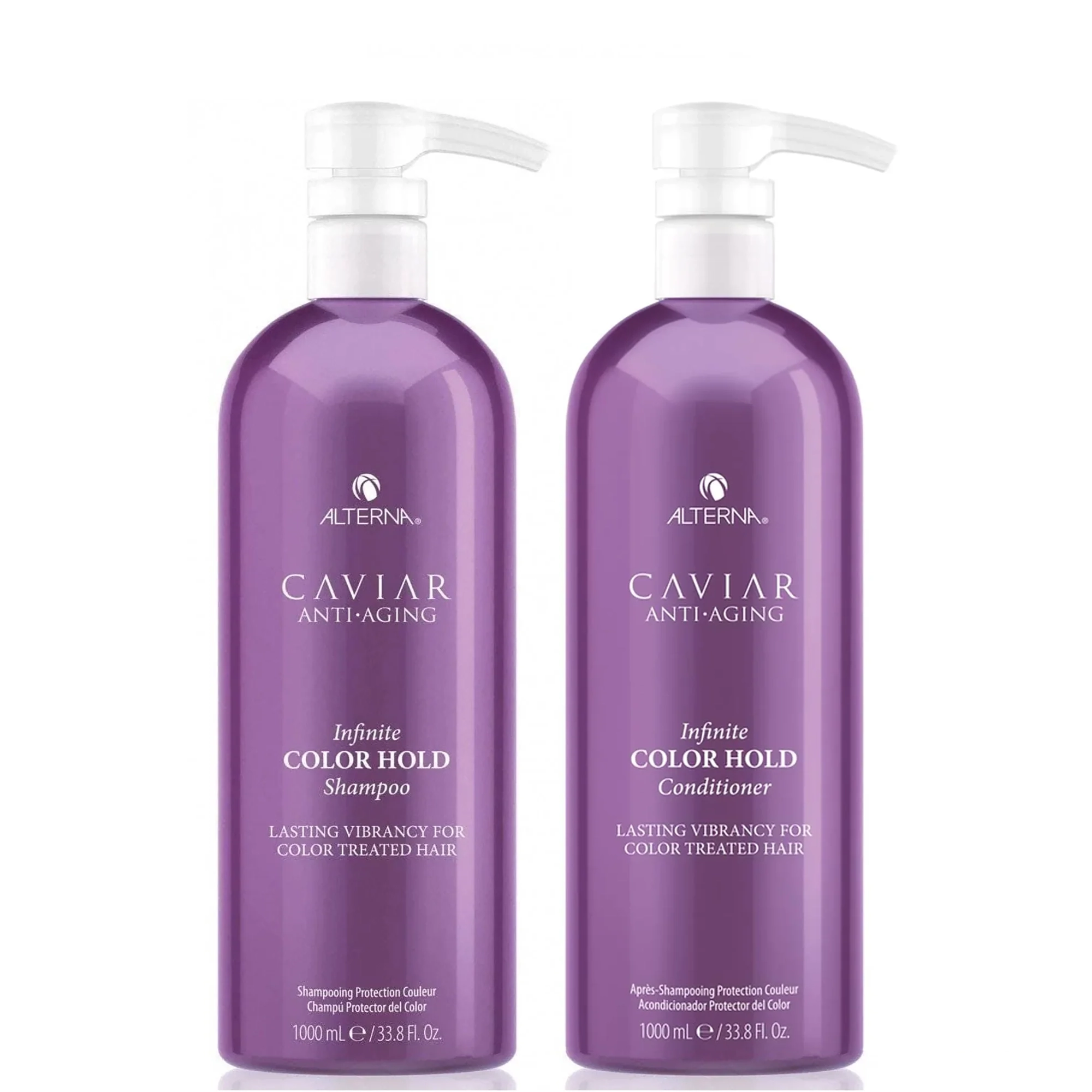 Alterna Caviar Anti-Aging Infinite Color Hold Shampoo & Conditioner Set (33.8oz Liter Bundle) - Sulfate-Free, UV Protection for Color-Treated Hair - Salon Quality Hair Care for Vibrant, Long-Lasting Color - Perfect for Daily Use & Color Maintenance Routine