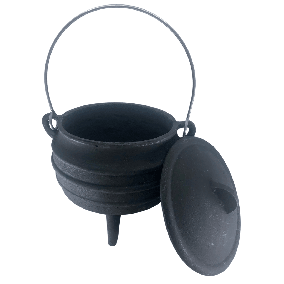 Large 11cm Cast Iron Cauldron with Lid - Perfect for Halloween Decor, Witchcraft Supplies & Outdoor Cooking