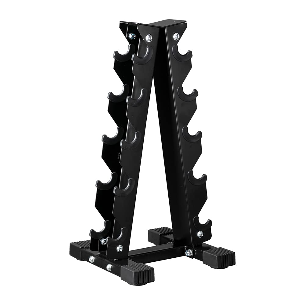 Black Iron Dumbbell Rack - Heavy Duty Dumbbell Storage Stand for Home Gym, Garage & Fitness Studio - Organize Weights Up to 1000lbs