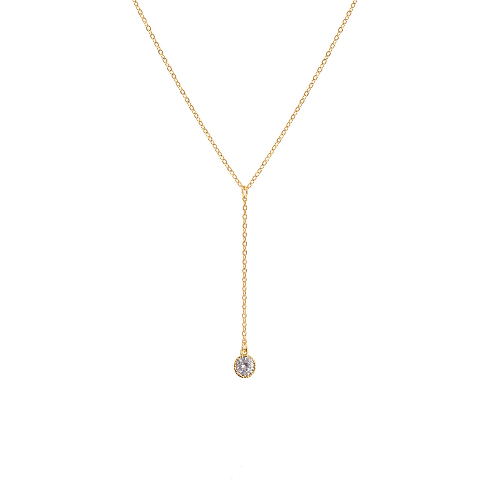 Elegant Gold Y Necklace for Women - Pearl & CZ Pendant, 18K Plated - Perfect for Parties & Gifts