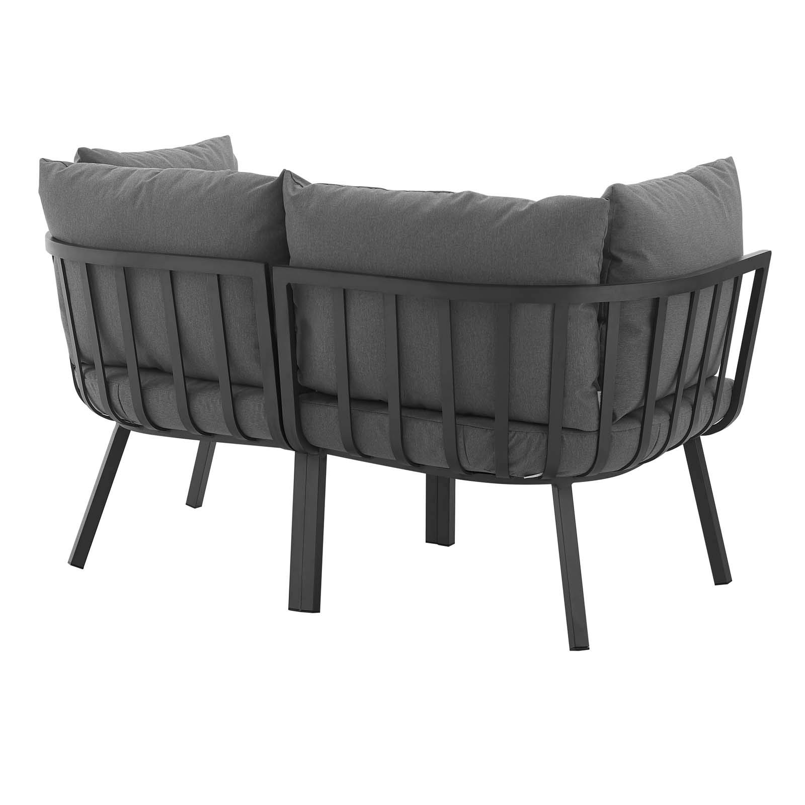 Modway Riverside 2-Piece Outdoor Patio Furniture Set - Gray Charcoal Wicker Chairs for Backyard, Poolside & Garden Relaxation