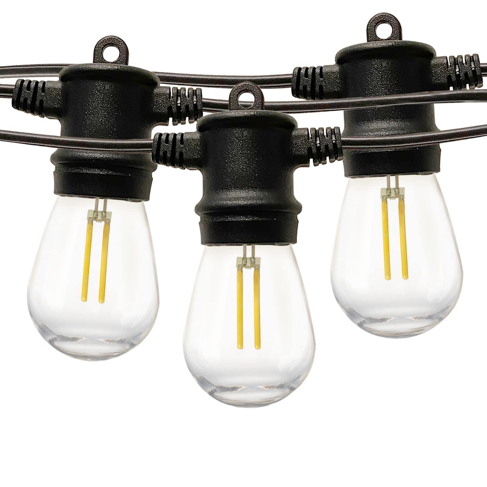 Banord 102FT (2x51FT) Outdoor String Lights - Dimmable 2W LED Shatterproof Bulbs, Waterproof UL-Listed Backyard Lighting for Patio, Porch, Garden, Wedding & Cafe Decor | Perfect for Outdoor Parties, Romantic Dinners & Landscape Lighting