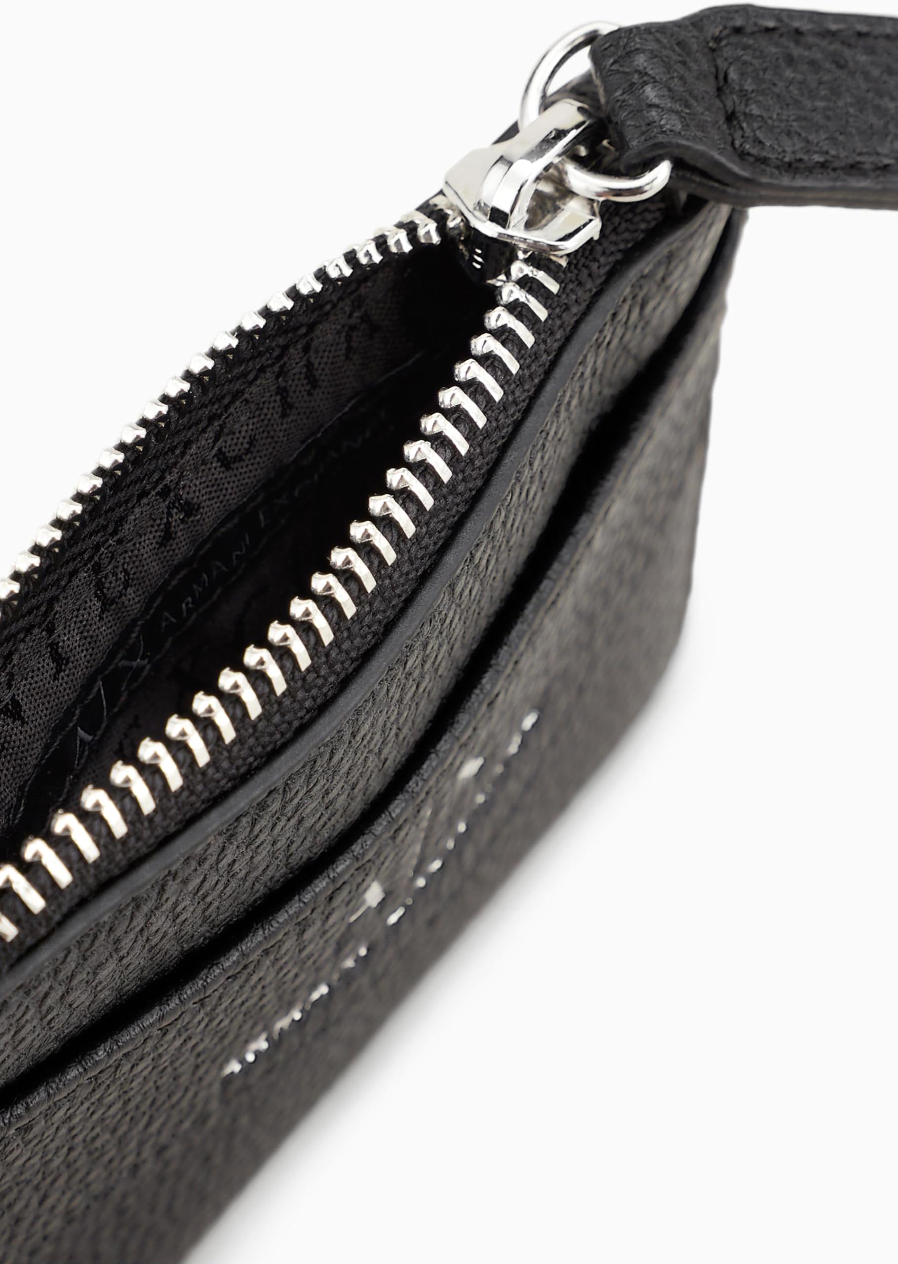 Armani Exchange Men's Slim RFID Blocking Leather Credit Card Holder Wallet - Perfect for Business, Travel & Everyday Use