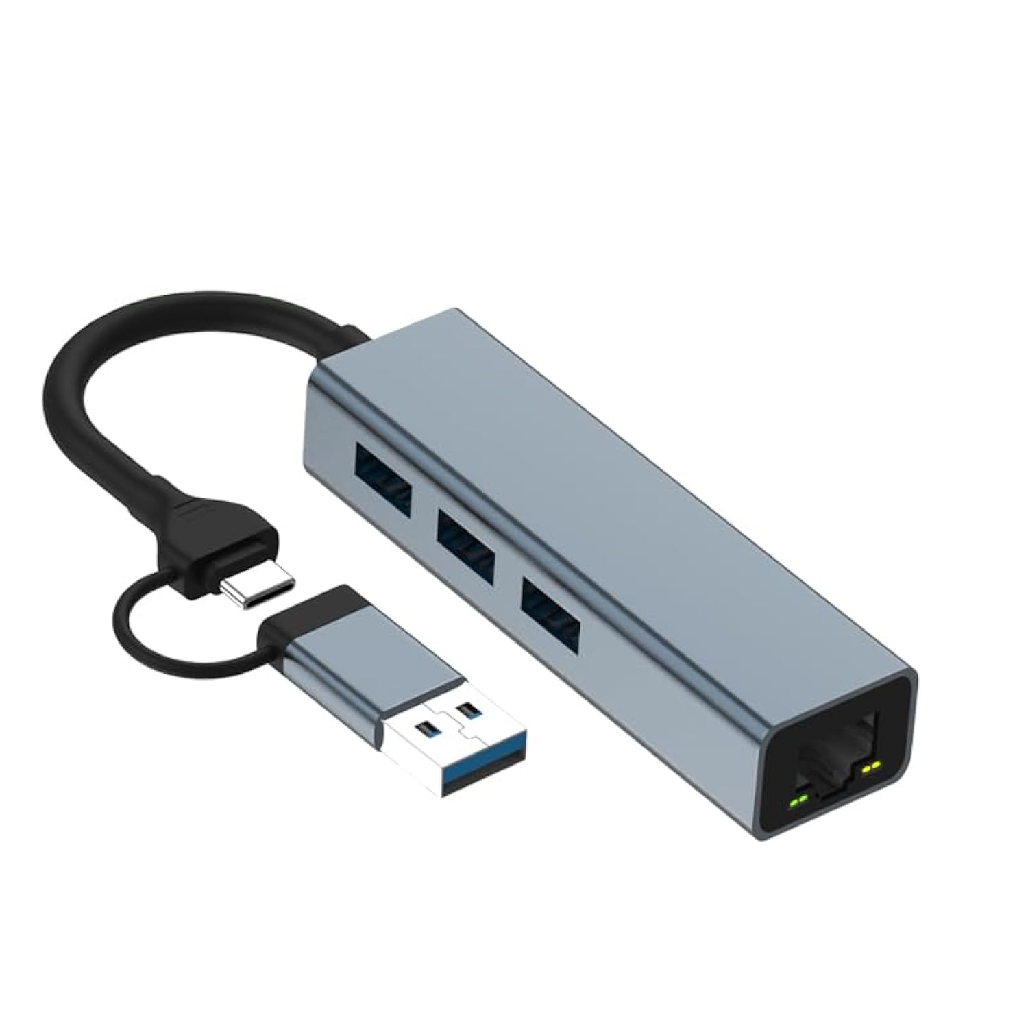2-in-1 USB C Hub with Gigabit Ethernet & HDMI - 3-Port USB 3.0, SD/TF Card Reader - Compatible with MacBook, Chromebook, Windows Laptops - Perfect for Home Office, Remote Work & Multimedia Streaming
