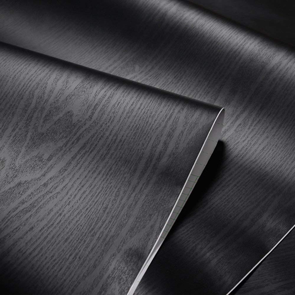 Black Wood Grain Contact Paper - 15.7