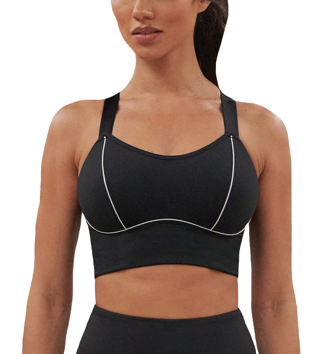 Pour Moi Jenna Longline Underwire Sports Bra - High Support Workout Bra for Women, Yoga, Running & Gym - Comfortable & Breathable Activewear