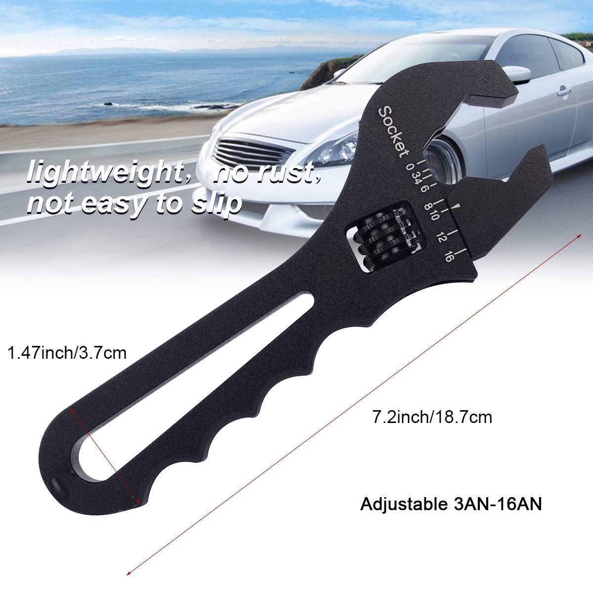 EVIL ENERGY 6AN Straight Swivel Hose End Fitting for Braided Fuel Line - AN Hose Fitting Kit with Adjustable Wrench (3AN-16AN) - Perfect for Fuel System Upgrades, Automotive Performance Mods & Racing Applications