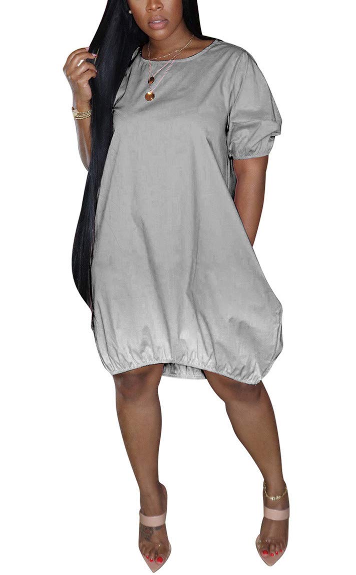 Women's Oversized Baggy T-Shirt Dress - Casual Loose Fit Party Midi Dress with Pockets | Perfect for Beach, Lounge & Streetwear Fashion