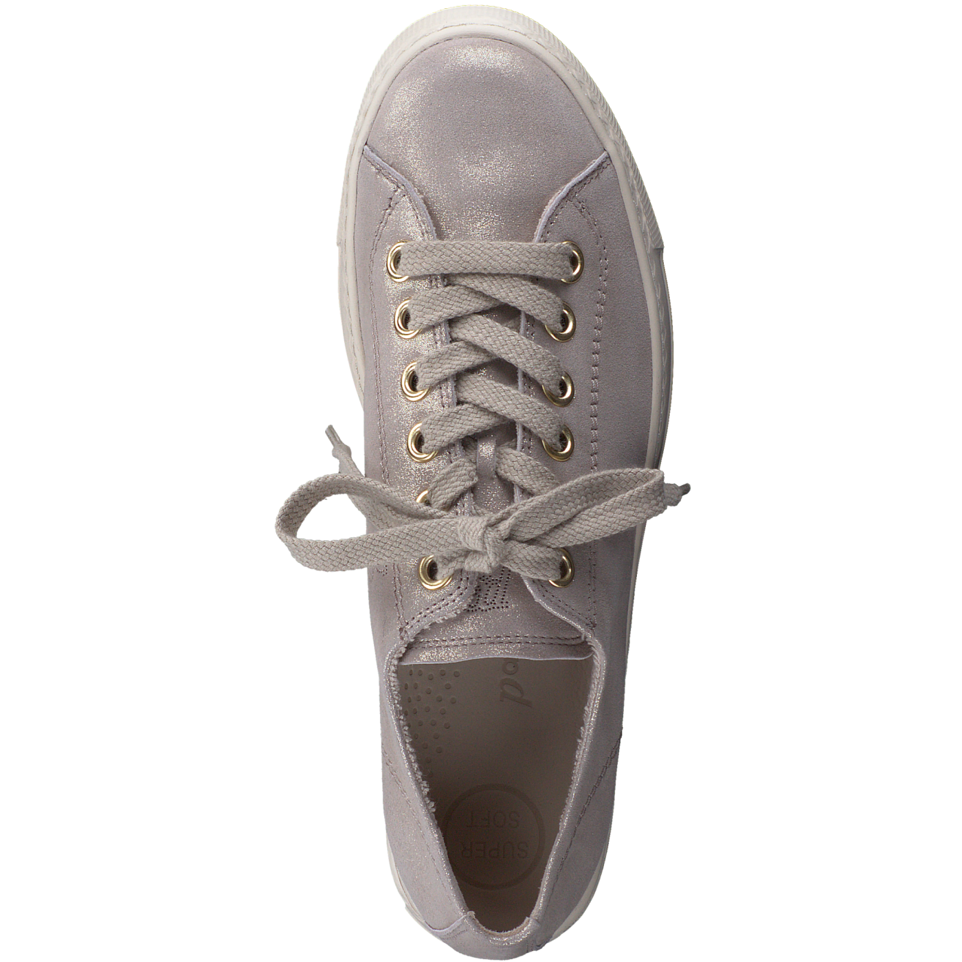 PAUL GREEN 4790 Taupe Metallic Leather Women's Sneakers - Comfortable Fashion Trainers for Casual Wear & Everyday Outfits