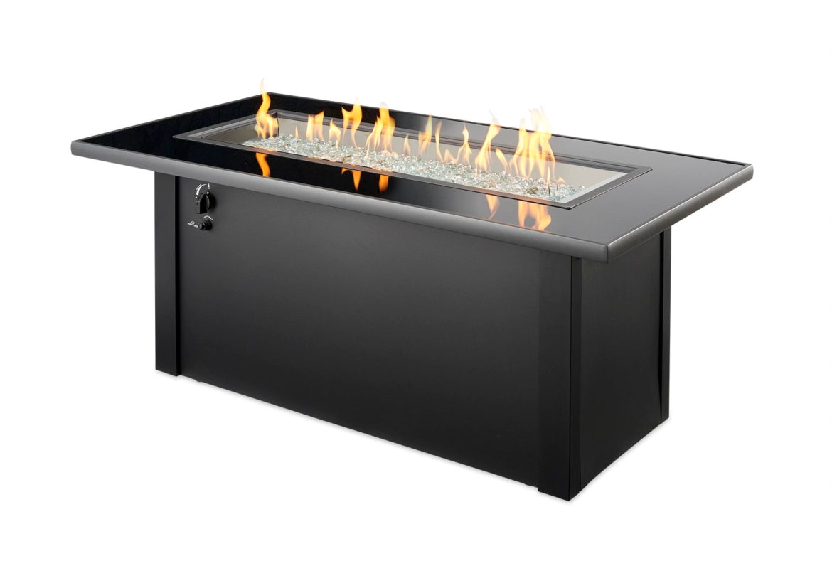Monte Carlo Linear Gas Fire Pit Table - Outdoor Patio Heater with Modern Design for Backyard, Deck, and Garden Gatherings