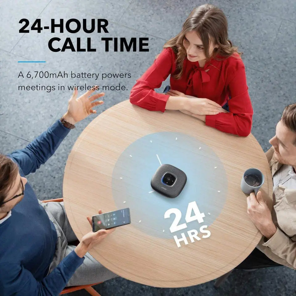 PowerConf+ A3306 Bluetooth Speakerphone - Wireless Conference Speaker for Business Meetings, Home Office & Remote Work - HD Audio with Noise Cancellation