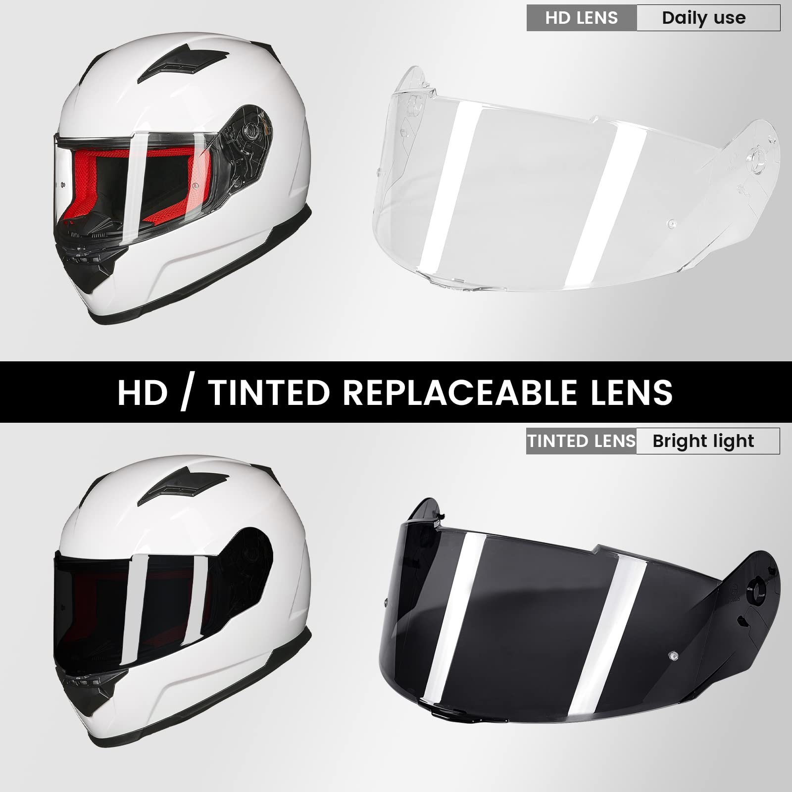 ILM Full Face Snowmobile & Motorcycle Helmet for Men & Women - DOT Approved Dual Sport Helmet with Pinlock Anti-Fog Visor - Ideal for Winter Riding, Off-Road Adventures & Street Biking