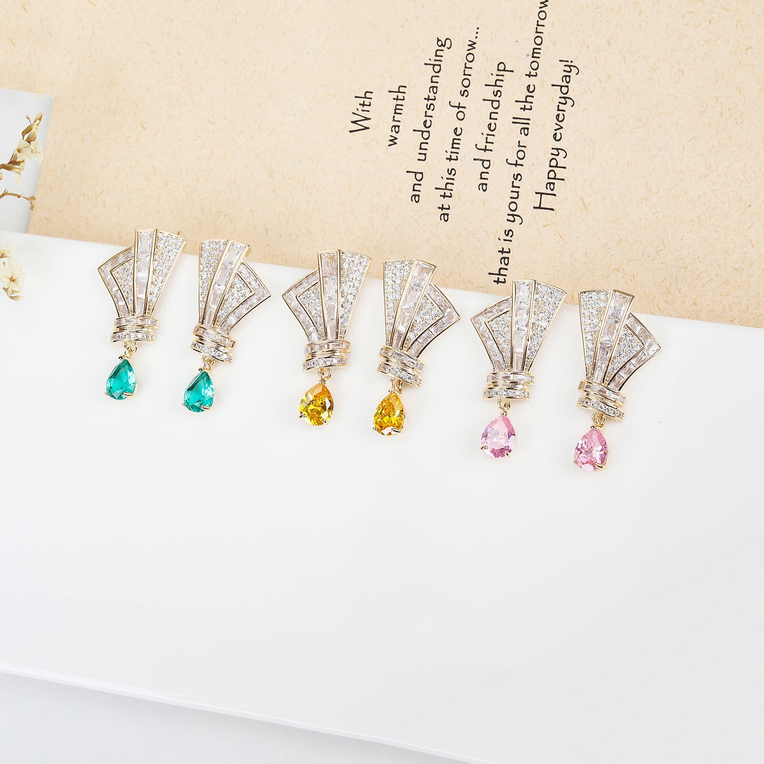 Elegant Cubic Zirconia Dangle Wedding Earrings for Bride - Sterling Silver Bridal Jewelry Set - Perfect for Wedding Ceremony, Reception & Anniversary Gifts