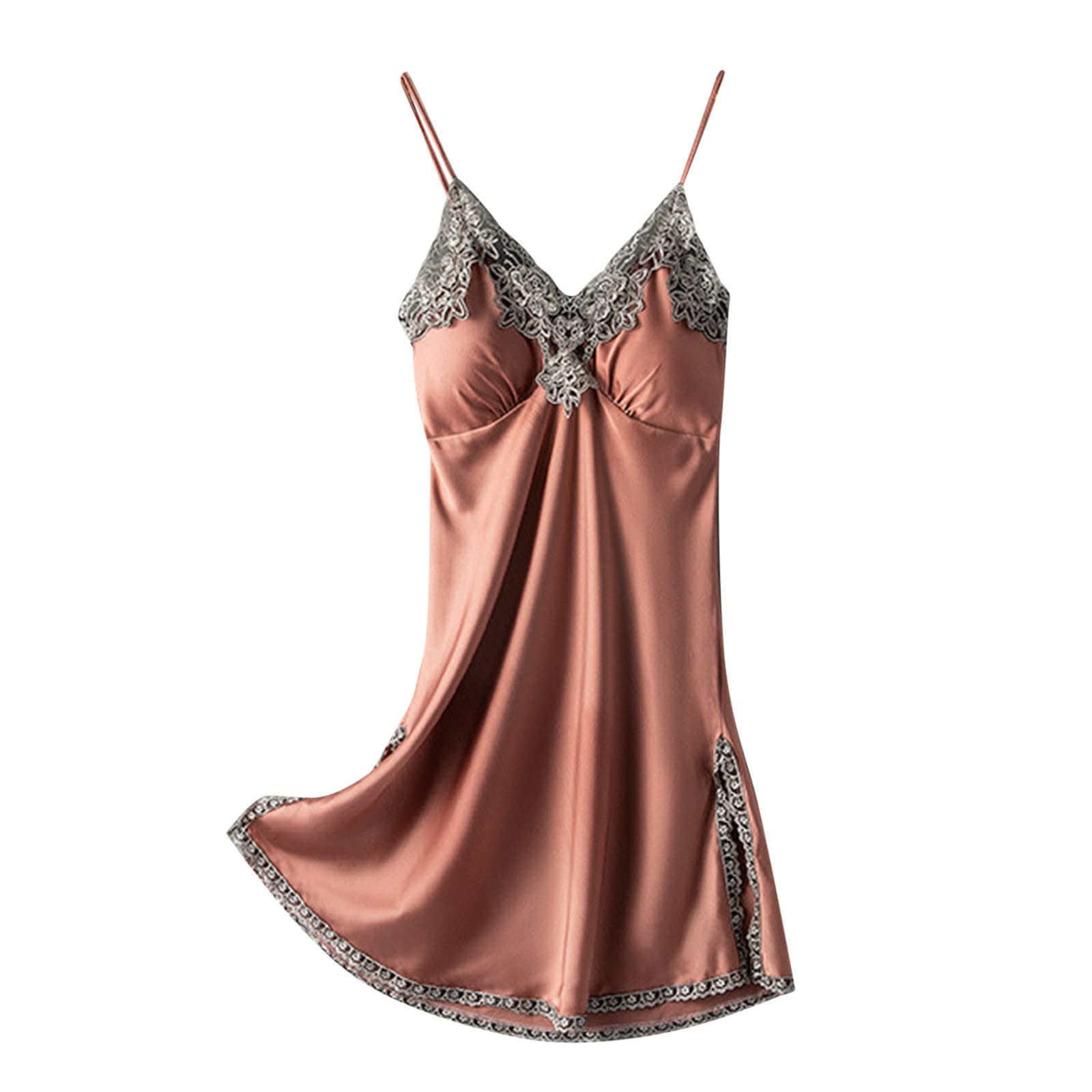 Sexy Satin Nightgown for Women - Elegant Midi Lingerie Sleepwear with Skirt Trim - Perfect for Romantic Evenings & Comfortable Sleep - 2022 Fashion A0