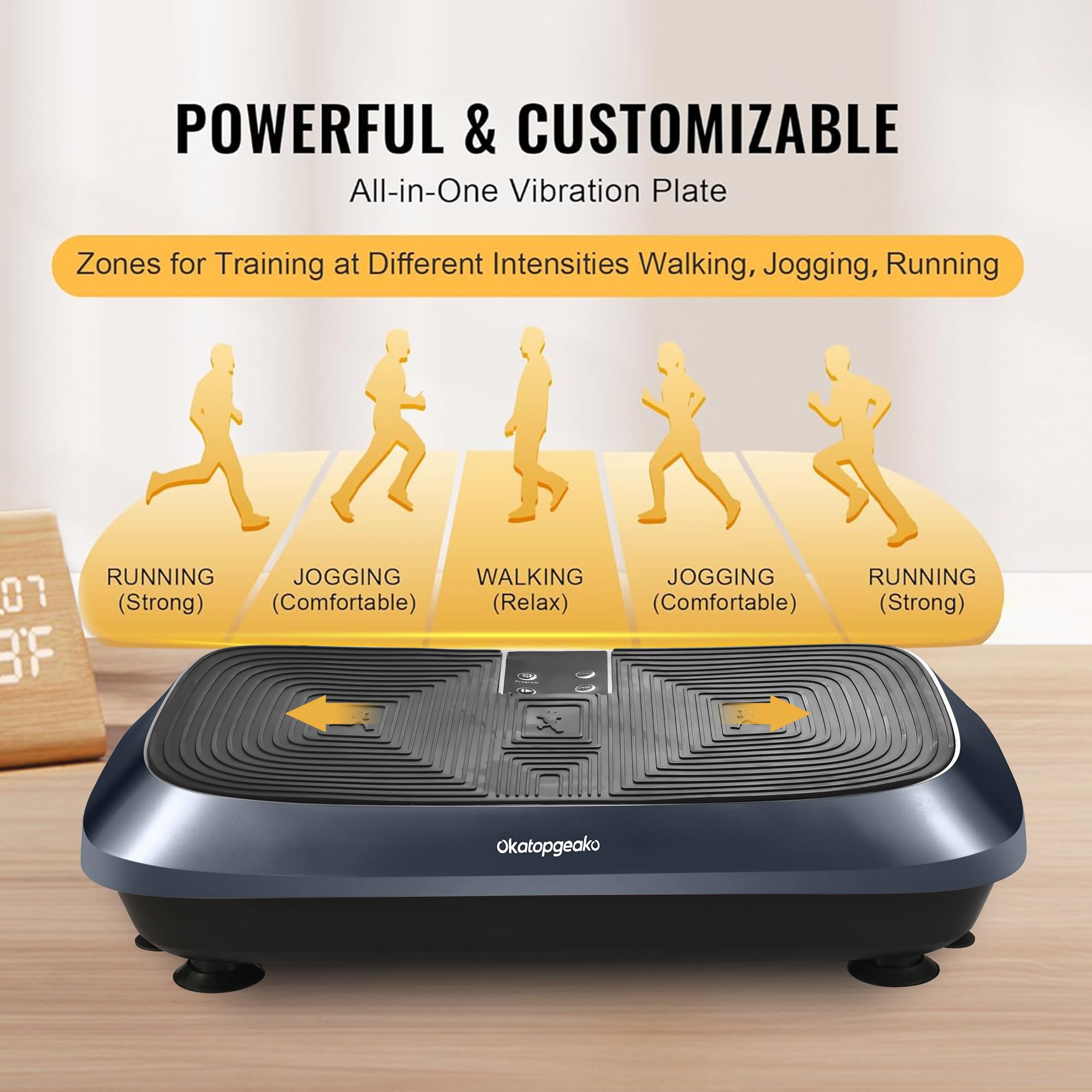 Vibration Plate Exercise Machine - Whole Body Workout Equipment for Weight Loss & Lymphatic Drainage | Home Gym Fitness Platform with Power Vibration Technology (Blue) | Perfect for Home Workouts, Toning, and Relaxation