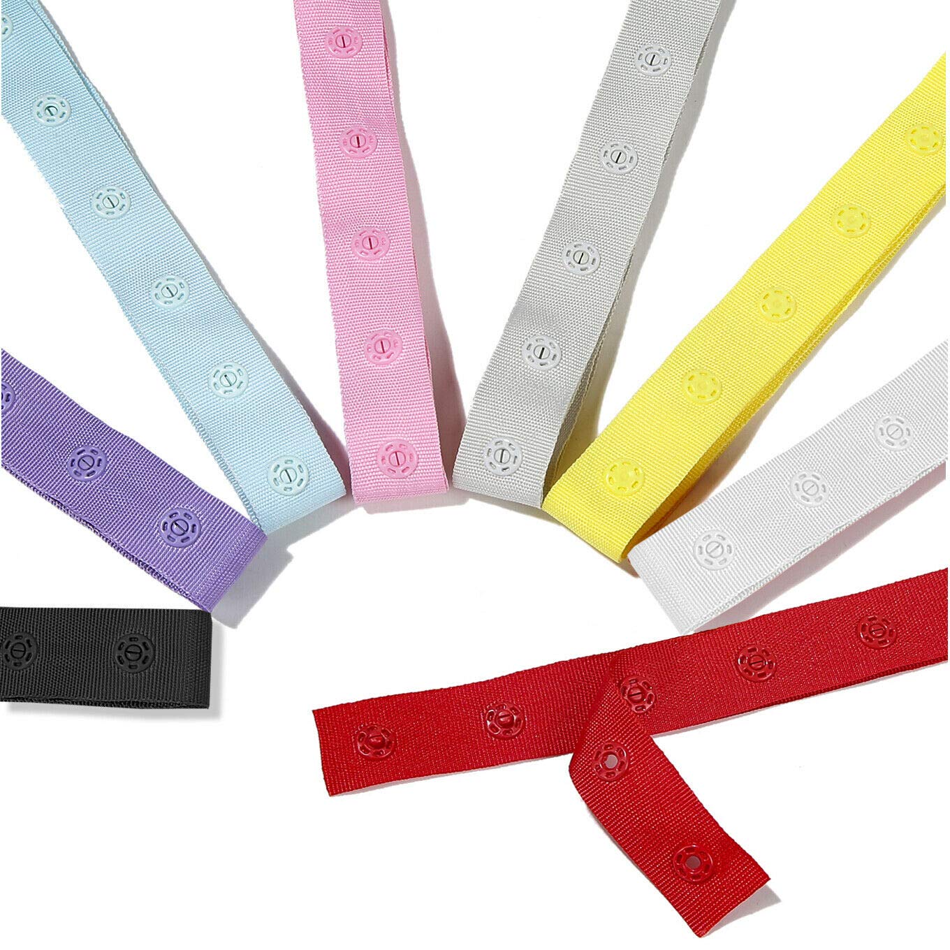 Snap Popper Tape Ribbon - 2.5cm Spacing Fastening Trim with Press Studs | 8 Colors (Pastel, Brights, Black, White) | Perfect for Apparel, Duvet Covers & Curtains | Aqua Blue 1 Yard | Easy DIY Sewing & Home Decor Projects