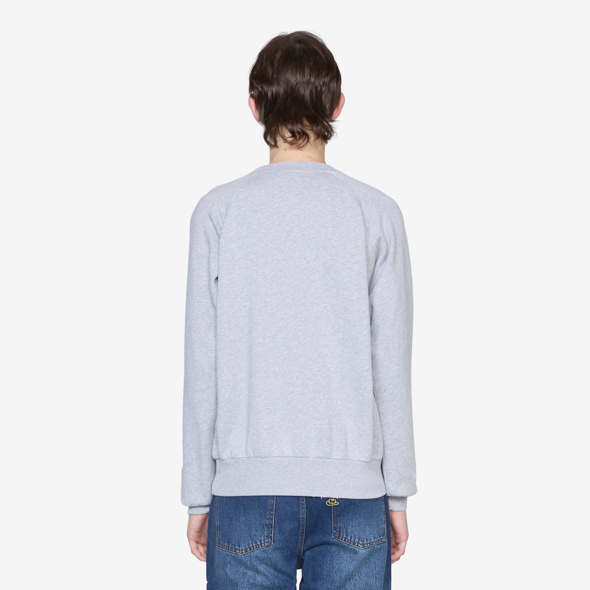 Destroyed Weedie Pie Raglan Sweat Light Grey Marl - Oversized Distressed Sweatshirt for Women | Casual Streetwear, Loungewear & Fall Fashion