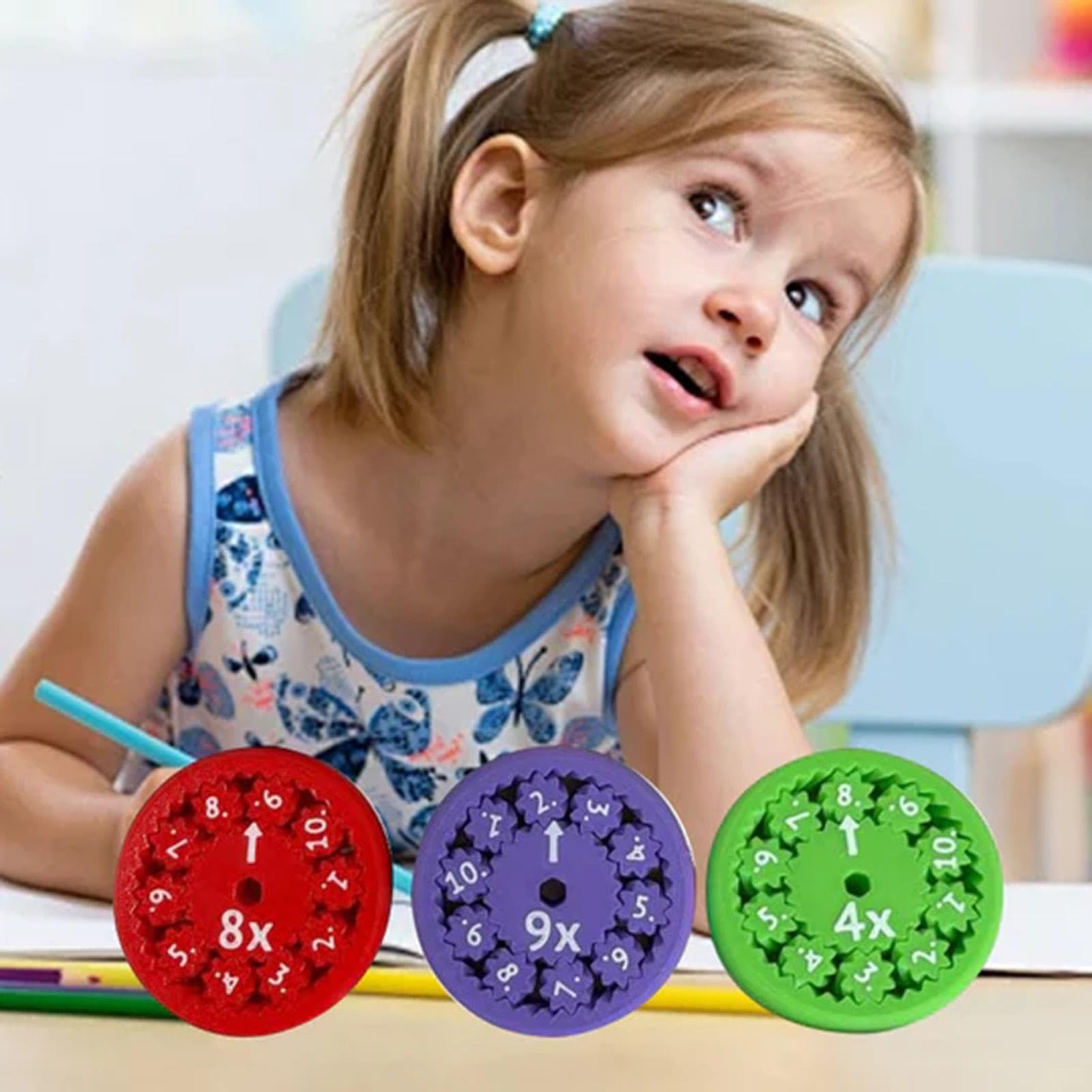 Math Fact Fidget Spinner Toy - Addition Subtraction Multiplication Division Educational Learning Game for Kids - Stress Relief Classroom & Home Schooling STEM Tool