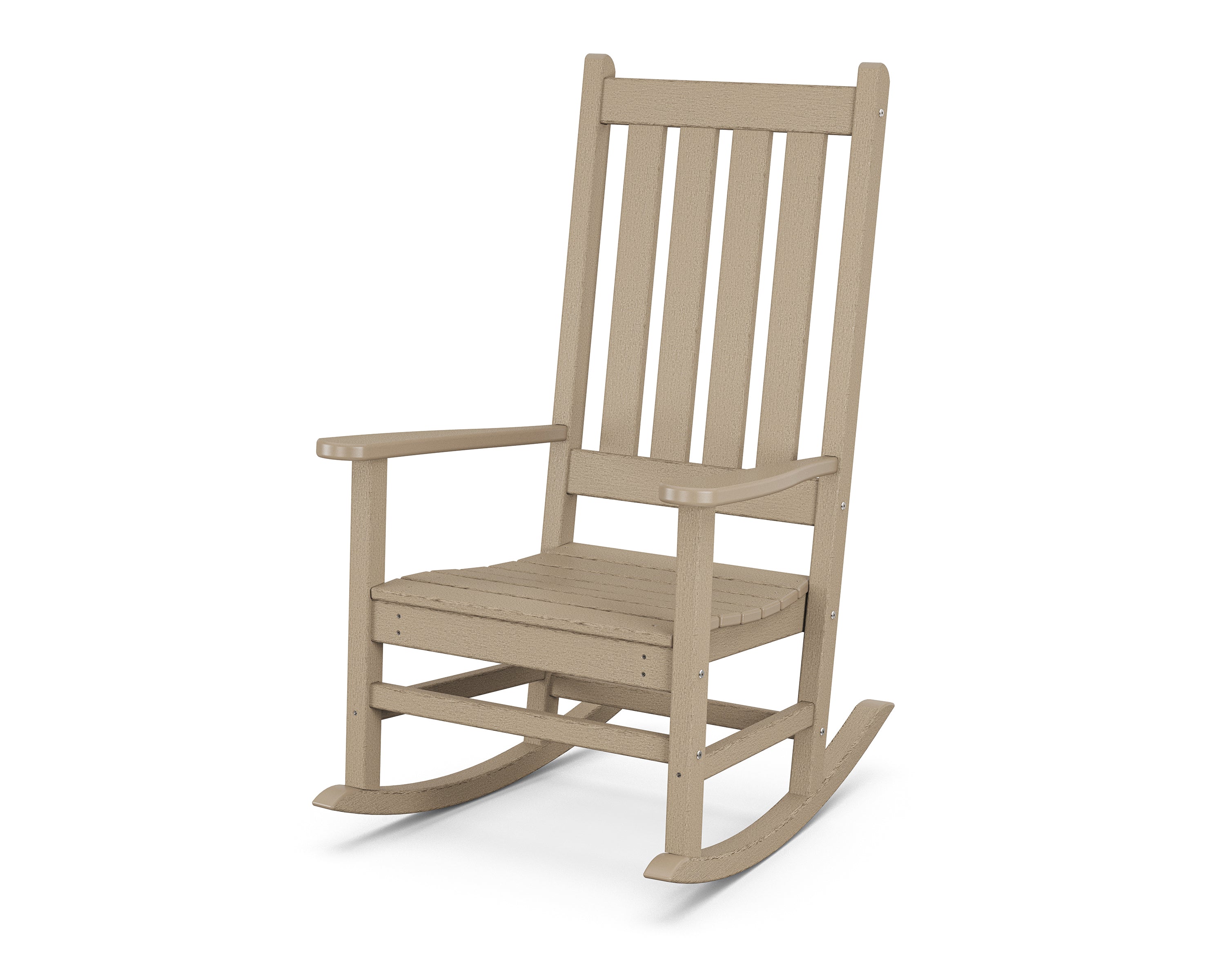 POLYWOOD Vineyard Porch Rocking Chair - Durable Outdoor Rocker for Patio, Deck & Garden - All-Weather Resin Wicker Furniture with Comfortable Cushions (Perfect for Relaxing, Reading & Sunbathing)