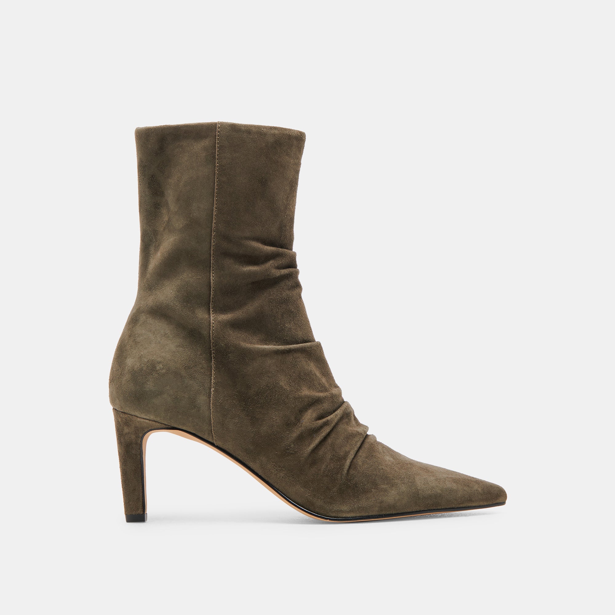 FERNLY Women's Wide Calf Boots in Army Suede - Comfortable & Stylish Ankle Boots for Casual Wear, Work & Outdoor Activities