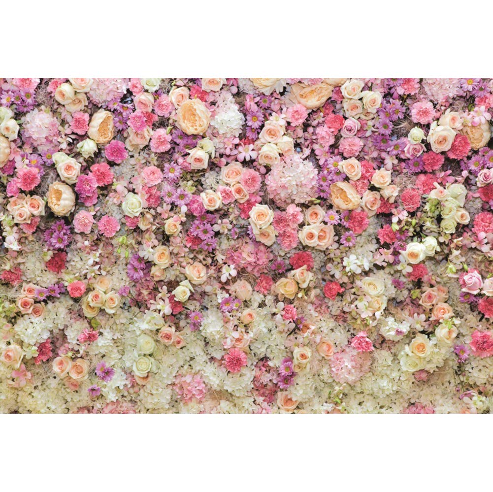 8x6ft Floral Photography Backdrop - Rose Flower Wall for Wedding, Birthday Party, Bridal & Baby Shower Decor - Garden Theme Photo Studio Props for Kids & Adults - Perfect for Indoor/Outdoor Events & Social Media Photos