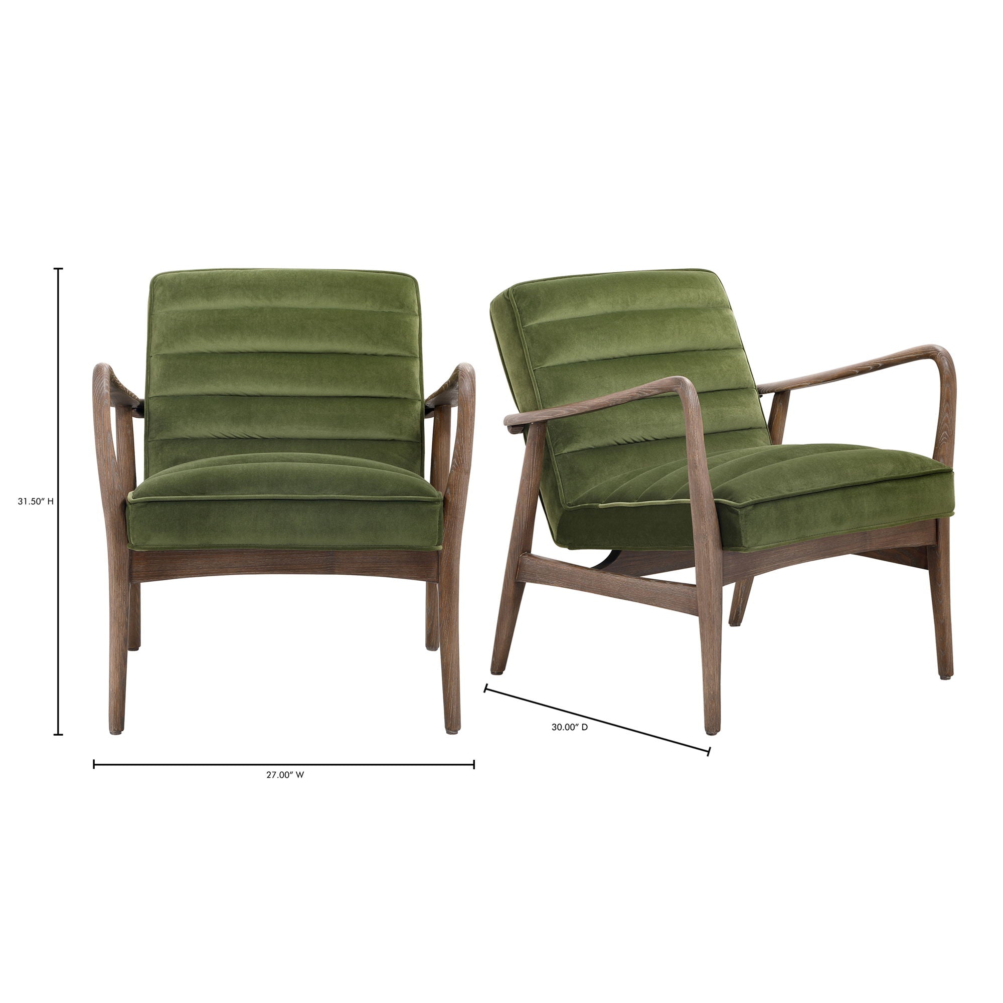 Anderson Armchair Dark Ivy - Modern Upholstered Lounge Chair for Living Room, Office & Reading Nook - Comfortable Fabric Accent Chair with Wooden Legs