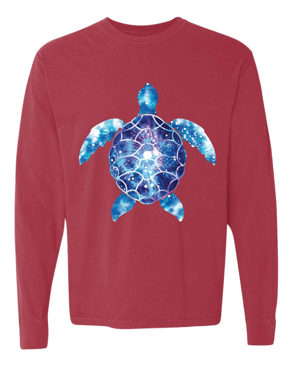 Sea Turtle Tie Dye Long Sleeve T-Shirt - Eco-Friendly Washed Look Cotton Top for Animal Lovers | Beach Vacation, Festival Wear & Casual Outfit