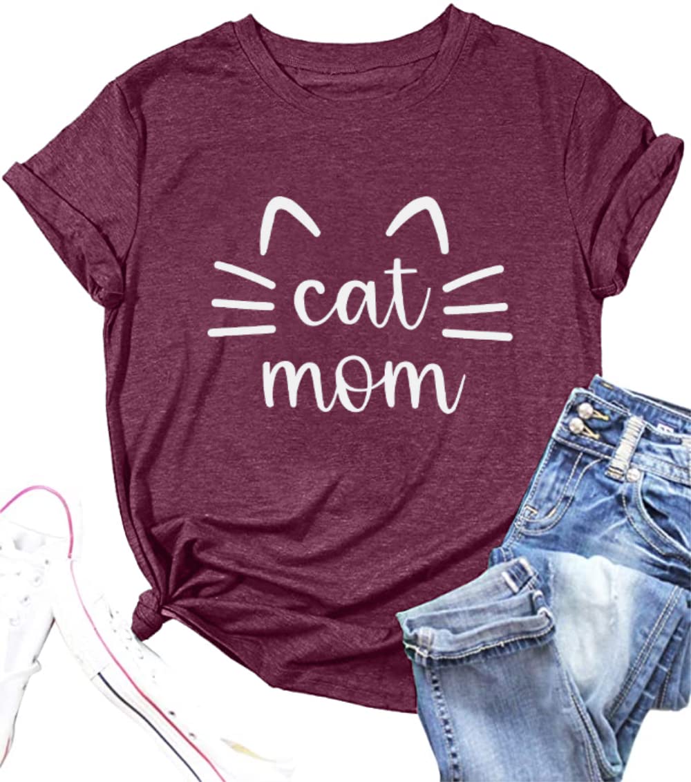 Cat Mom Sweatshirt for Women - Cute Cat Mama Long Sleeve Shirt with Letter Print - Perfect for Casual Wear, Cat Lover Gifts & Cozy Outfits