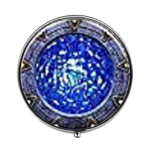 Stargate Atlantis Themed Glass Candy & Pill Box - Collectible Storage Container for Pills, Vitamins, or Small Treats - Perfect for Sci-Fi Fans, Gift Giving, and Home Organization