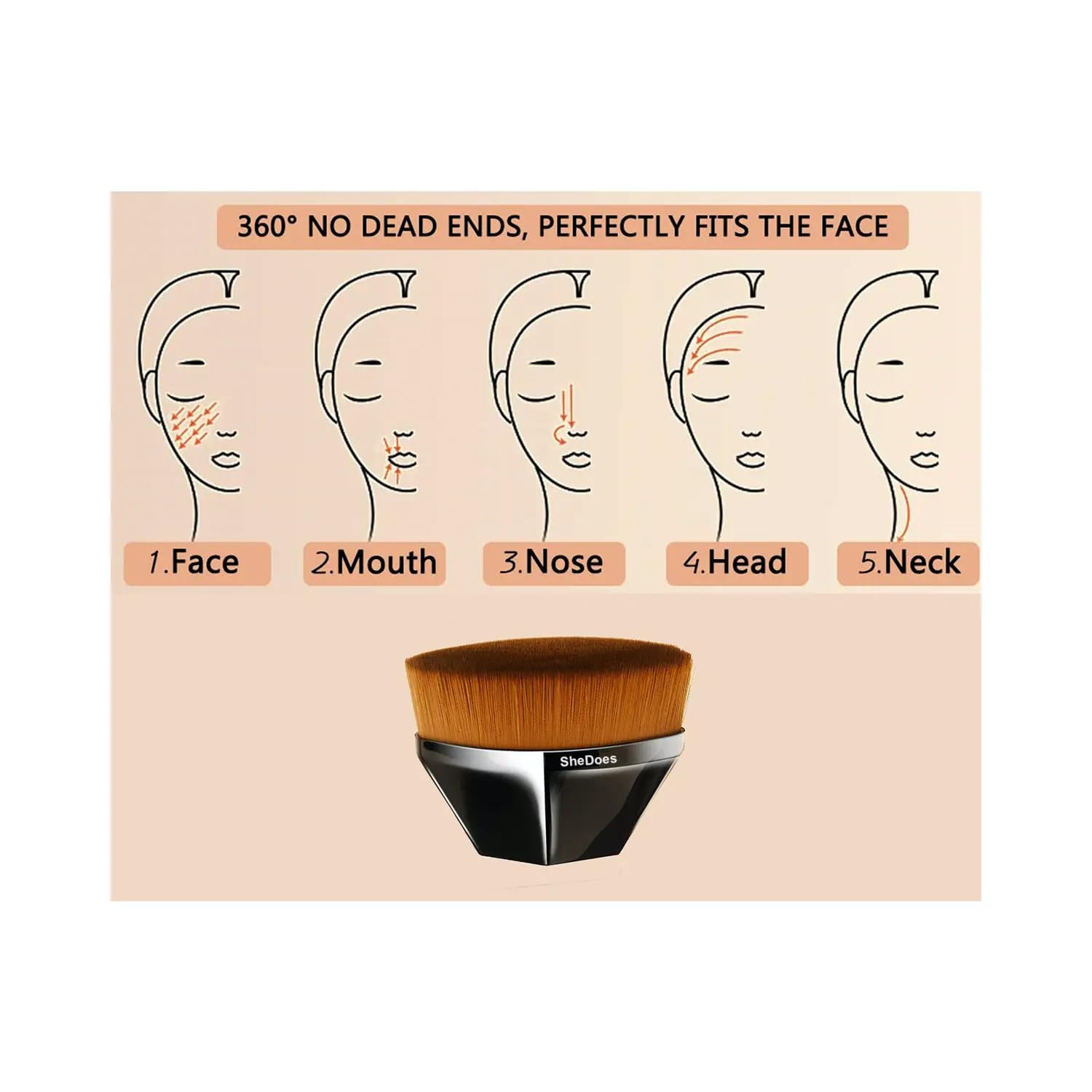 Professional Foundation Brush - Soft Synthetic Bristles for Flawless Liquid & Cream Makeup Blending - Ideal for Foundation, Concealer & Blush Application - Perfect for Daily Makeup & Professional Use
