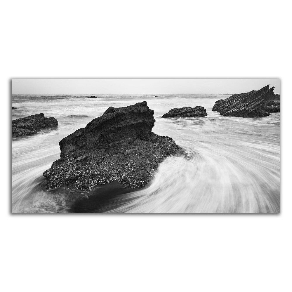 Beach Rocks Wall Art - Premium Canvas Print Ready to Hang | Coastal Decor for Living Room, Bedroom & Office | Nature Photography by PhotoINC Studio