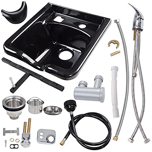 Adjustable Shampoo Basin HZ9038 - Black Hair Washing Bowl for Salon, Home & Bed Bath - Stable Design for Elderly & Disabled Care