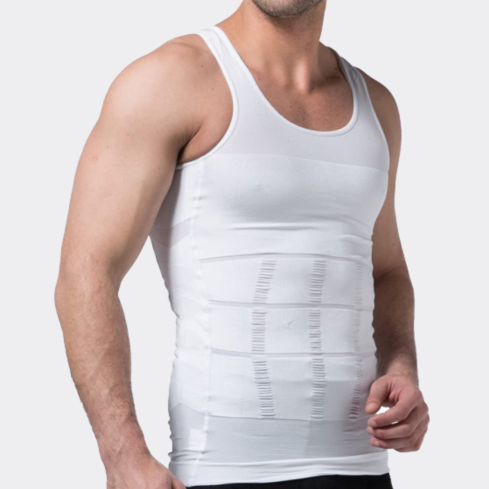 EBRICON Men's Body Shaper Slimming Vest - Waist Trainer Corset for Tummy Control & Belly Fat Reduction - Shapewear for Men - Perfect for Workouts, Weight Loss & Everyday Wear