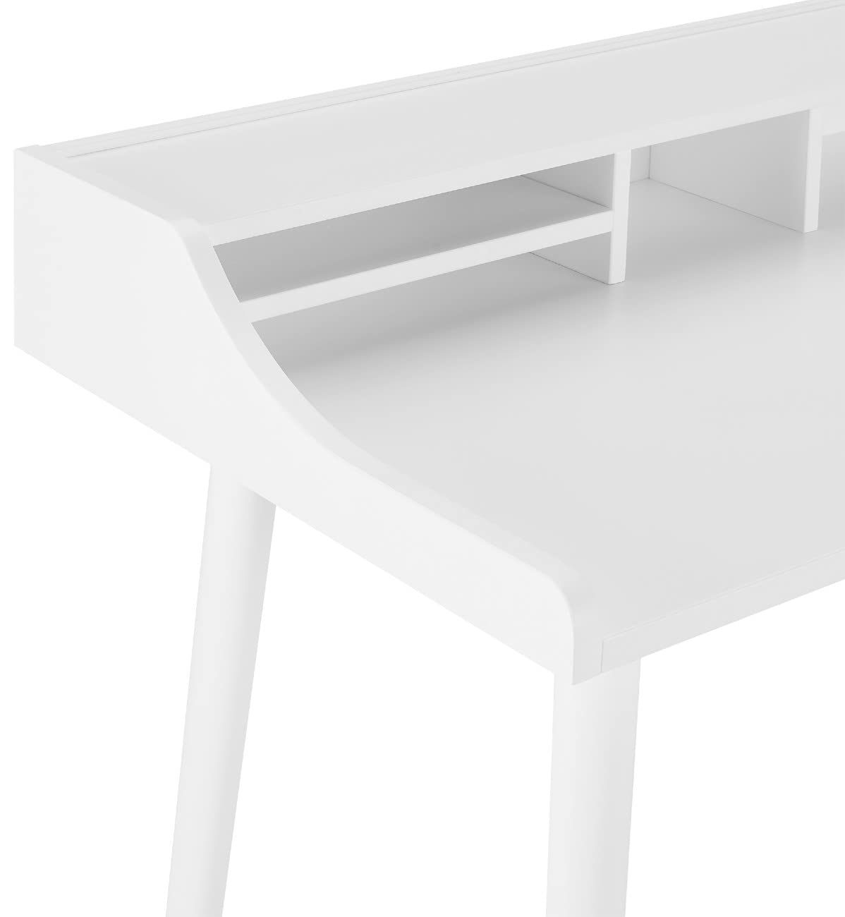 Modern White Flavio Desk - Stylish Home Office Desk for Small Spaces, Study & Workstation - Perfect for Home, Office & Dorm Room