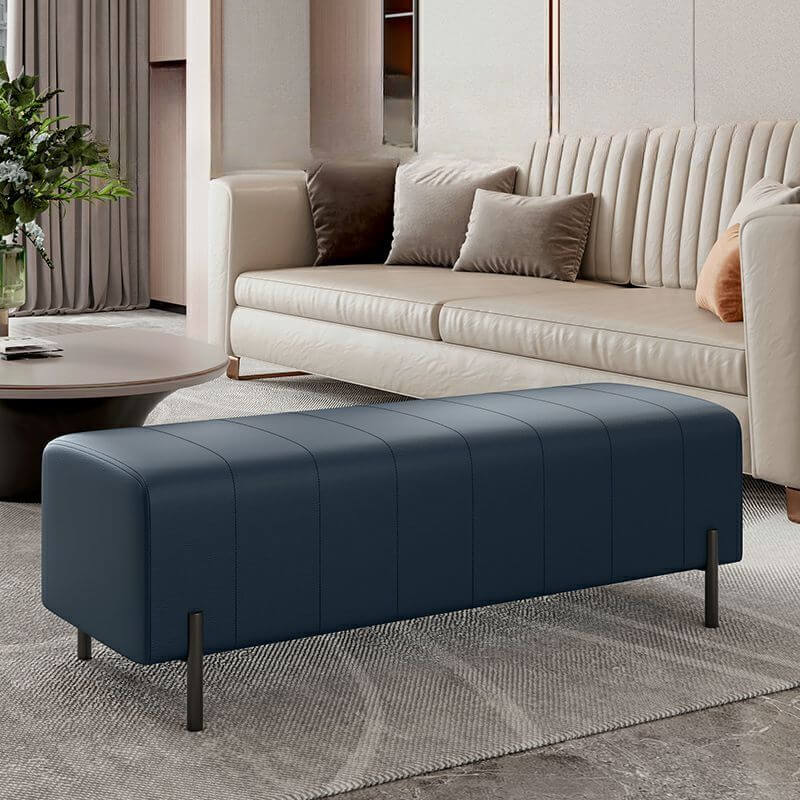 Premium Faux Leather Storage Ottoman Bench - Modern Rectangular Footrest with Tufted Design for Living Room, Bedroom & Entryway - Perfect Home Decor for Women