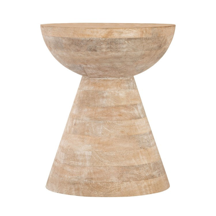 Boyd Accent Stool 15 x 18 Inch Whitewash Finish - Perfect for Living Room, Bedroom, or Entryway Decor