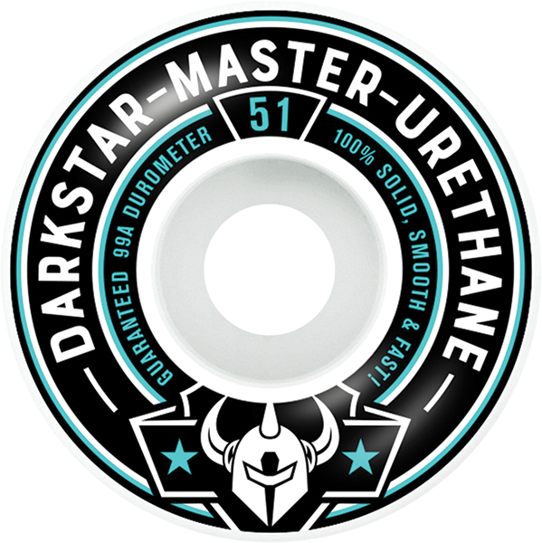 Darkstar Responder 51mm White/Aqua Skateboard Wheels (Set of 4) - High Performance Wheels for Street & Park Skateboarding - Perfect for Tricks, Cruising & Smooth Rides