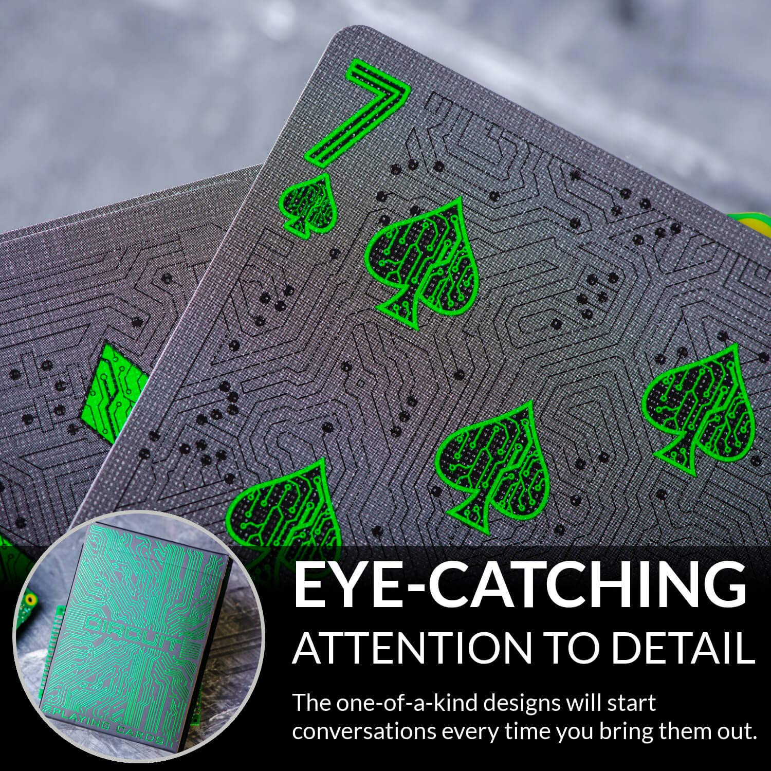 Premium Computer Themed Circuit Playing Cards - Unique Bright Color Deck with Free Card Game eBook - Cool Poker Cards for Kids & Adults - Perfect for Game Nights, Magic Tricks & Collectors - Black Playing Cards Deck