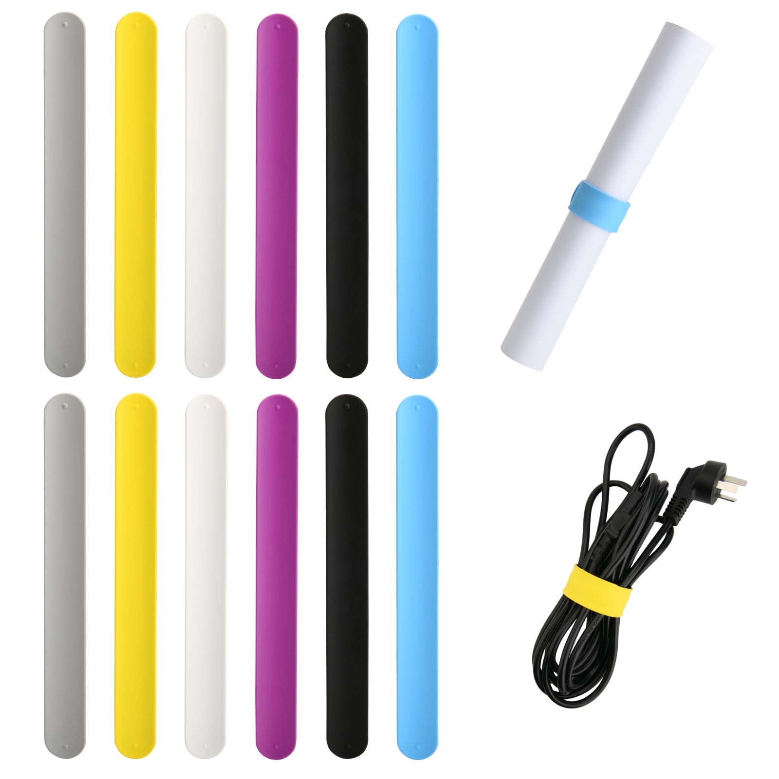 Homakover 12 Pcs Silicone Wrapping Paper Roll Holder Clips - Non-Slip Gift Wrapping Clamps for Christmas, Wedding, Graduation Presents - Perfect for DIY Crafts, Party Decorations & Holiday Gift Wrapping