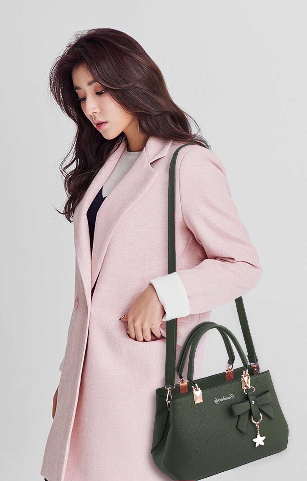 Dreubea Women's Genuine Leather Tote Shoulder Bag - Stylish Crossbody Purse for Work, Travel & Everyday Use