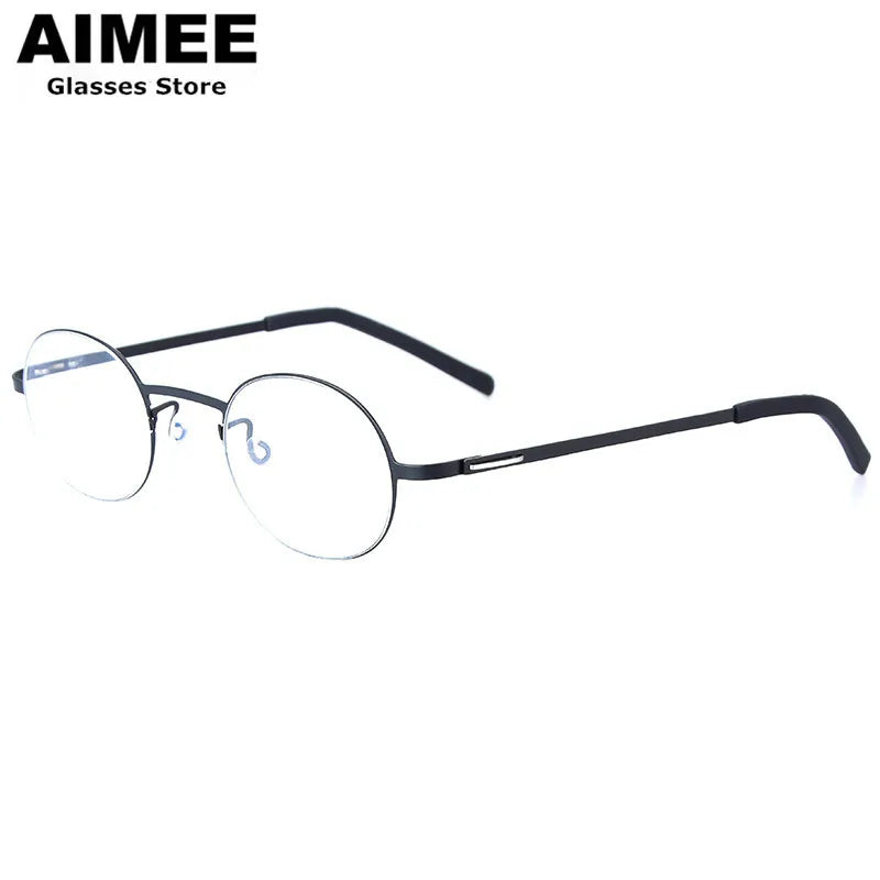 Aimee Women's Full Rim Oval Round Screwless Titanium Eyeglasses Frame - Lightweight & Durable for Work, Reading & Fashion