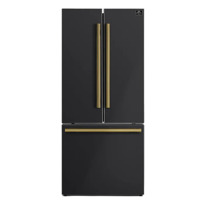 Forno Espresso Gallipoli 30 Inch 17.5 cu. ft. French Door Refrigerator with Ice Maker - Stainless Steel FFFFD1974 - Perfect for Modern Kitchens & Entertaining