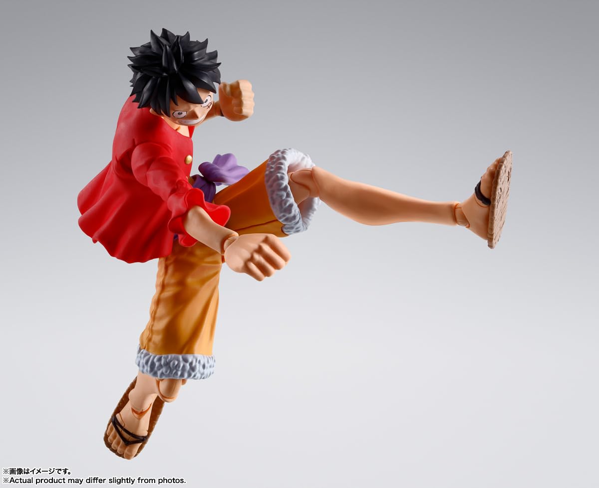 One Piece Monkey D. Luffy Action Figure - Tamashii Nations Bandai Spirits S.H.Figuarts - Raid on Onigashima Edition - Perfect for Anime Collectors & Display Decor