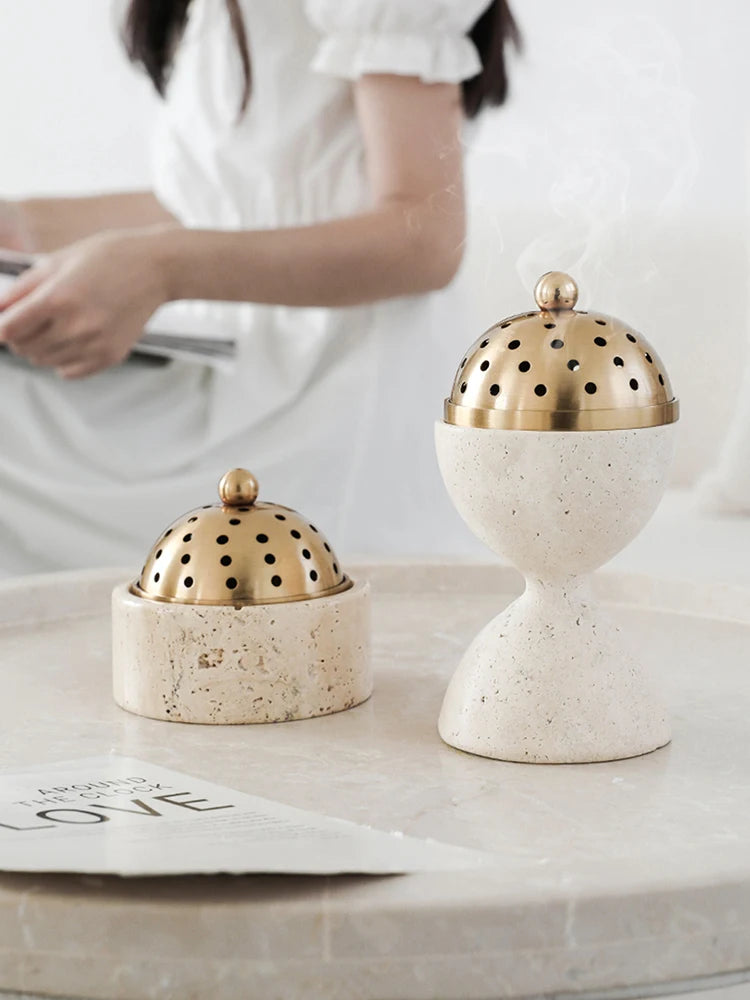 Ethereal Stone Incense Burner - Handmade Aromatherapy Diffuser for Meditation, Yoga & Home Decor | Natural Soapstone Essential Oil Warmer for Relaxation & Spiritual Healing