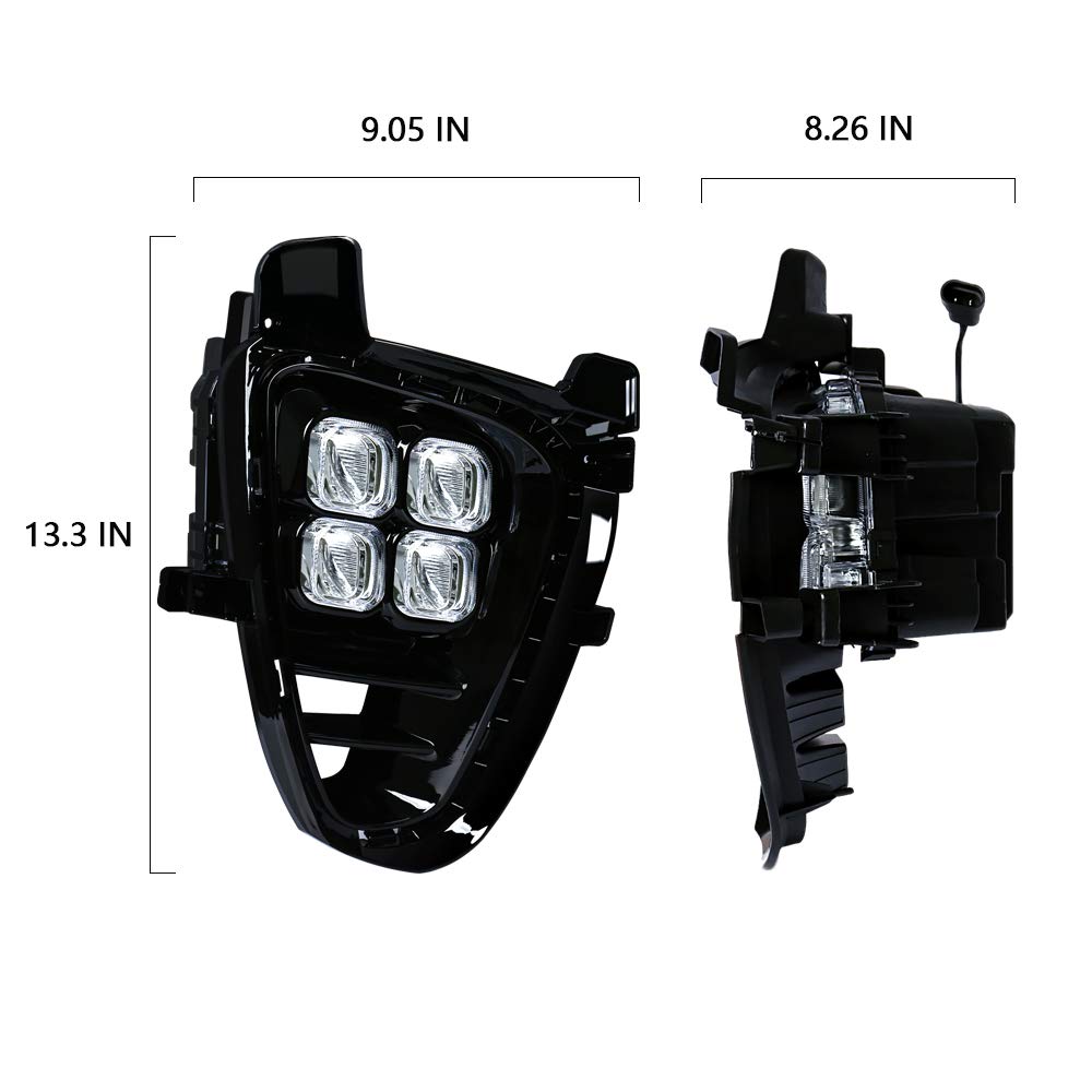 2019-2020 KIA Sorento LX/EX LED Daytime Running Lights & Fog Lights Kit - Bright White 4-Eye Design for Enhanced Visibility & Safety | Perfect for Night Driving, Foggy Conditions & Improved Road Presence