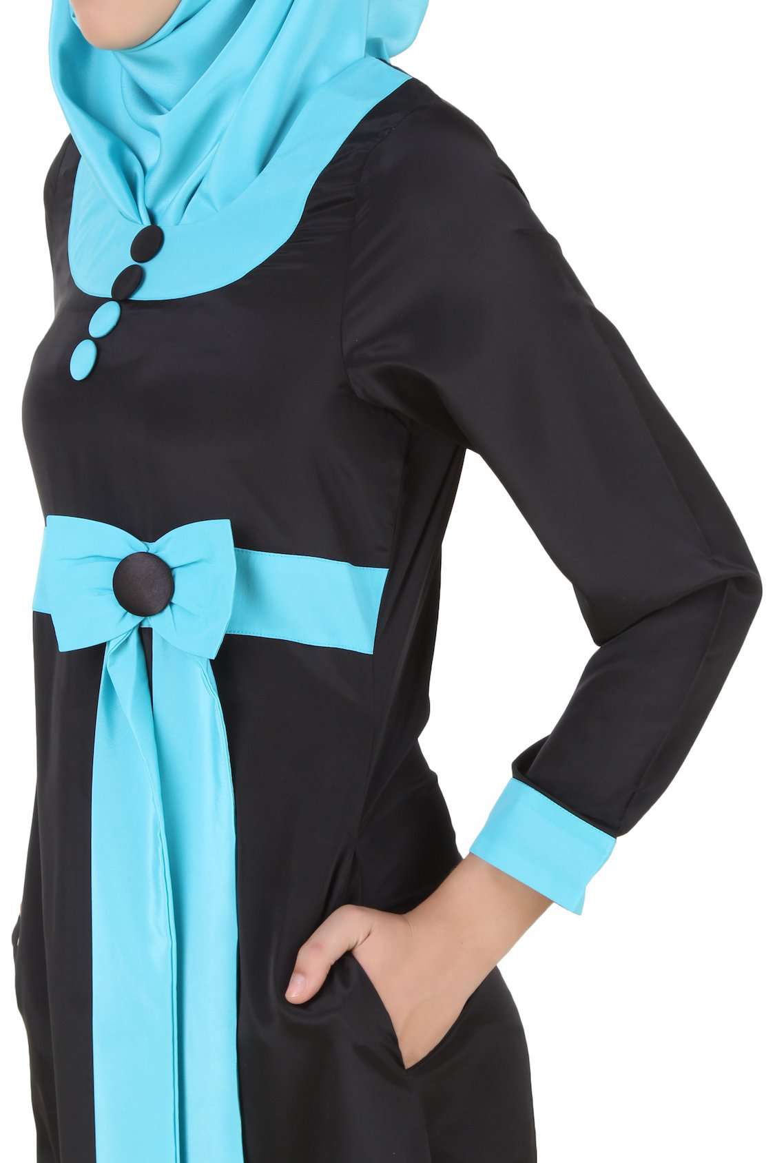 Elegant Black Crepe Abaya for Women - Modest Islamic Dress - Perfect for Prayer, Mosque, and Special Occasions