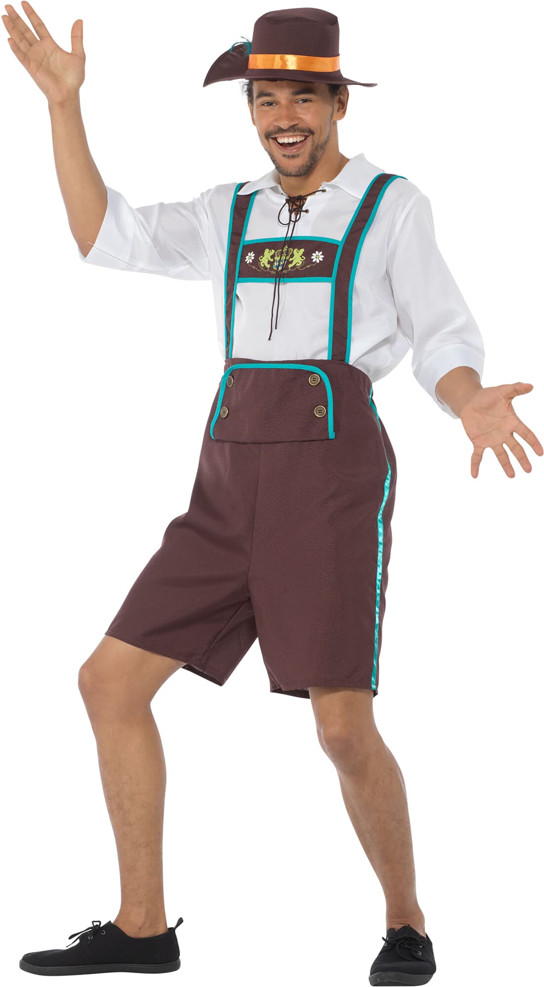 Authentic Bavarian Men's Costume - Traditional German Oktoberfest Lederhosen Outfit for Beer Festivals, Halloween & Themed Parties